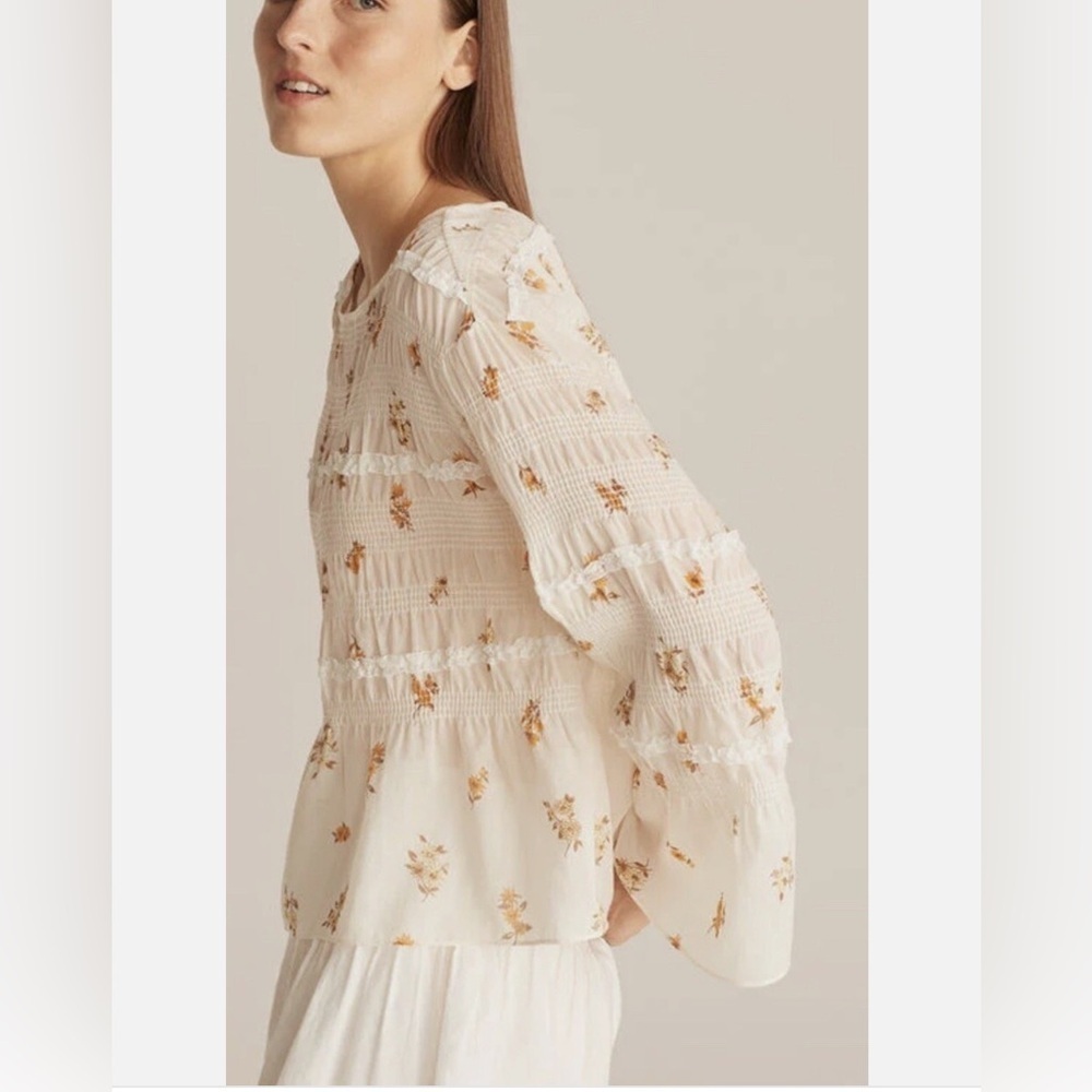 Rebecca Taylor Ines Smocked Blouse - Picture 3 of 10